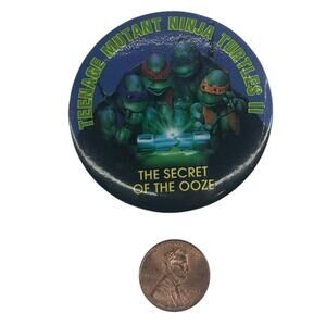 1991 Teenage Mutant Ninja Turtles II: The Secret of the Ooze Pinback Button TMNT